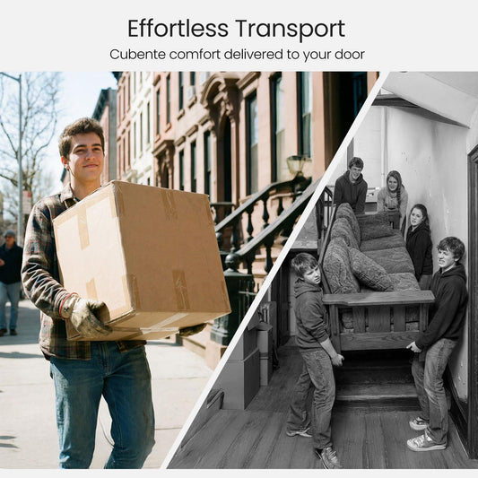 Tri-Folding Queen Futon Sofa Bed, Convertible 5" High-Density Foam Mattress, Foldable with Removable Armrests & Washable Cover, Small Couch Bed, Beige